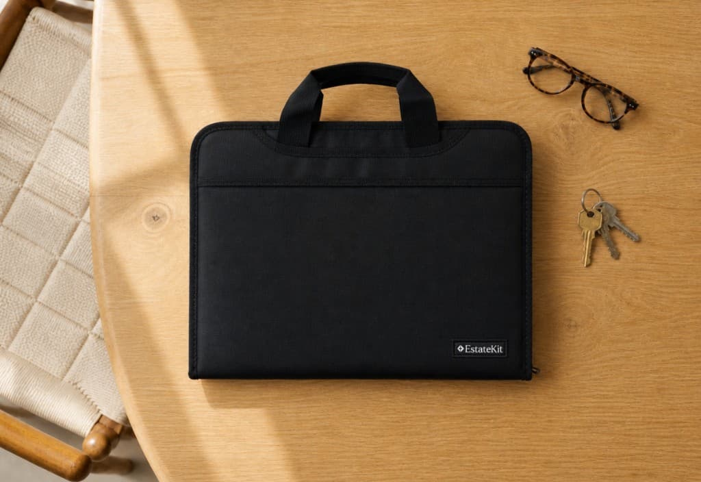 Estate Kit physical portfolio organizer, closed