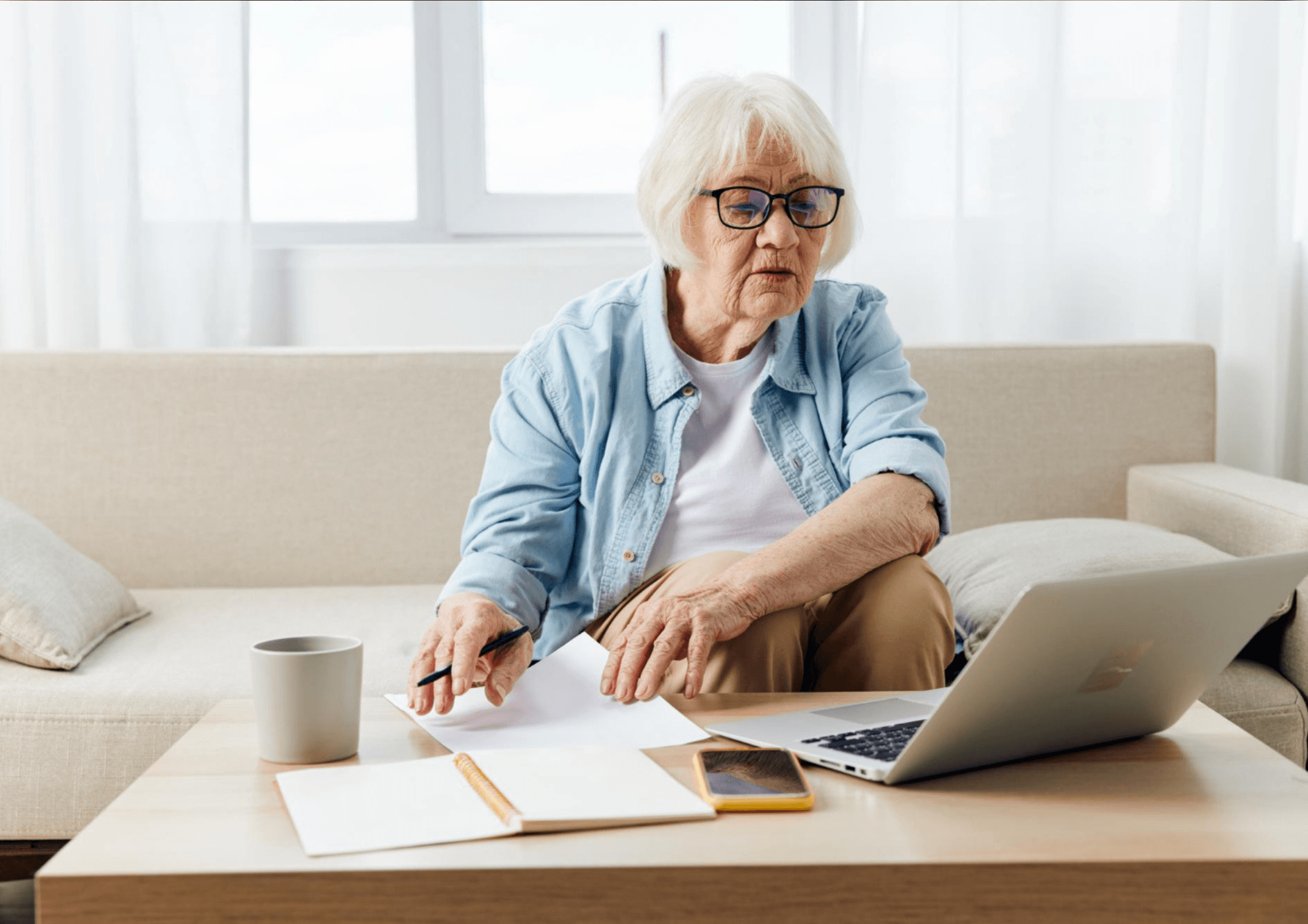 Grandmother at computer